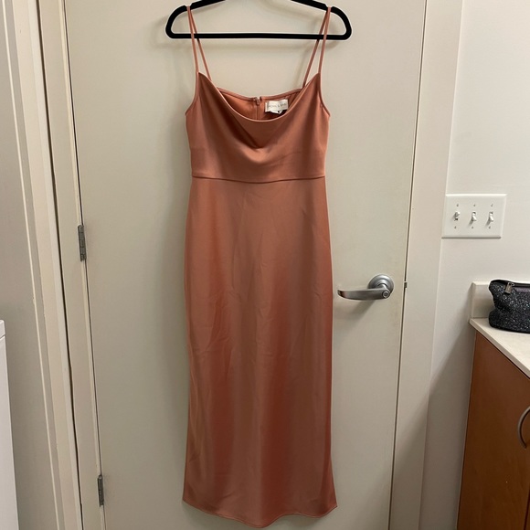 BHLDN Cali Satin Charmeuse Midi Dress - Picture 4 of 8